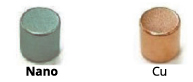 Example of our Nano coating on left and copper on right