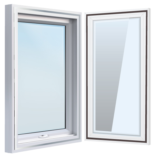 Example of the magnetic installation on a storm window